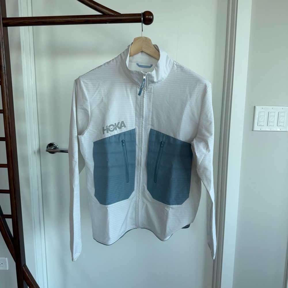 Hoka White and Blue Jacket